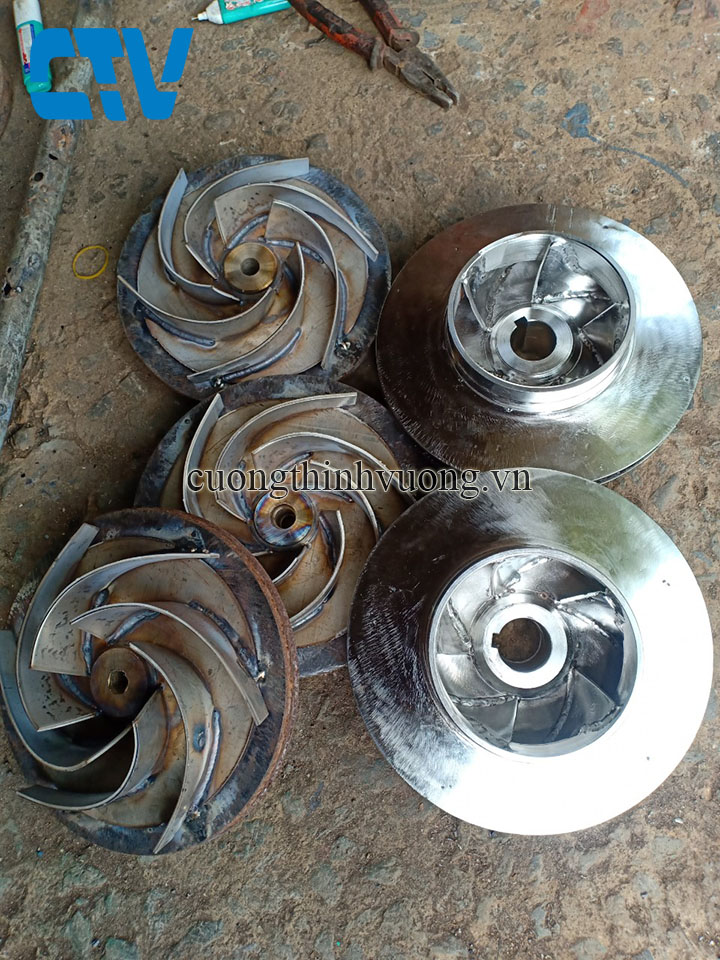 Công ty nhận gia công cánh máy bơm theo yêu cầu inox, gang, đồng