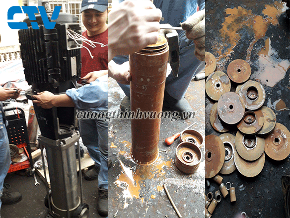 Sửa chữa, thay thế buồng cánh máy bơm trục đứng